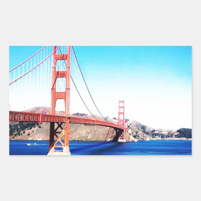 San Francisco Golden Gate Bridge California Rectangular Sticker (Front)