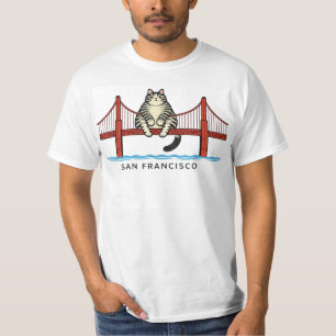San Francisco Golden Gate Bridge Cat , Funny Cat G T-Shirt