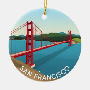 San Francisco Golden Gate Bridge Ceramic Tree Decoration