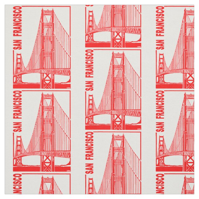 San Francisco-Golden Gate Bridge Fabric (Swatch)