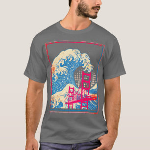 San Francisco Golden Gate Bridge Great Wave T-Shirt