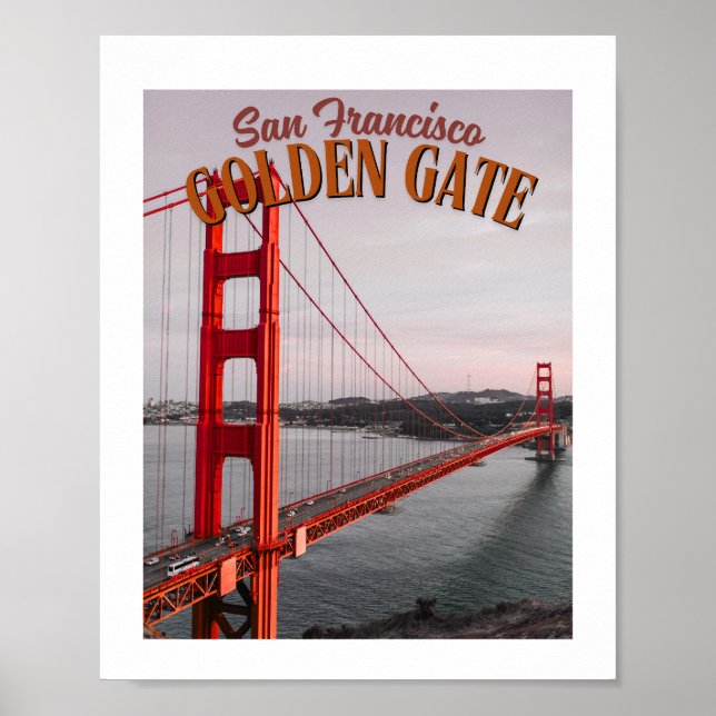 San Francisco Golden Gate Bridge - Iconic travel Poster (Front)