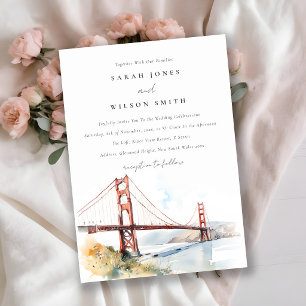 San Francisco Golden Gate Bridge Landscape Wedding Invitation