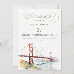 San Francisco Golden Gate Bridge Landscape Wedding Save The Date