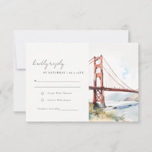 San Francisco Golden Gate Bridge Scape Wedding RSVP Card