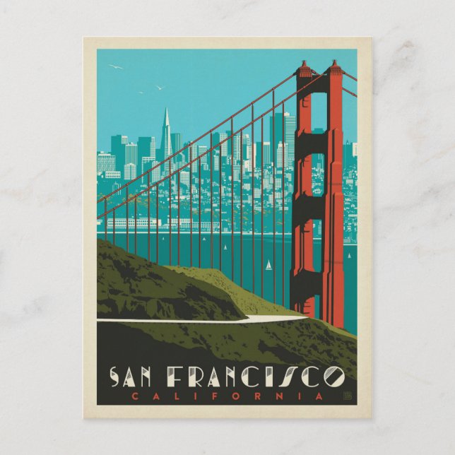 San Francisco | Golden Gate Bridge Skyline Postcard (Front)