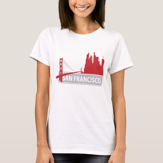 San Francisco Golden Gate Bridge Skyline Tee Shirt (Front)