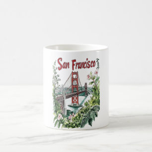 San Francisco Golden Gate Bridge Watercolor Design Coffee Mug