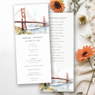 San Francisco Golden Gate Bridge Wedding Program Invitation
