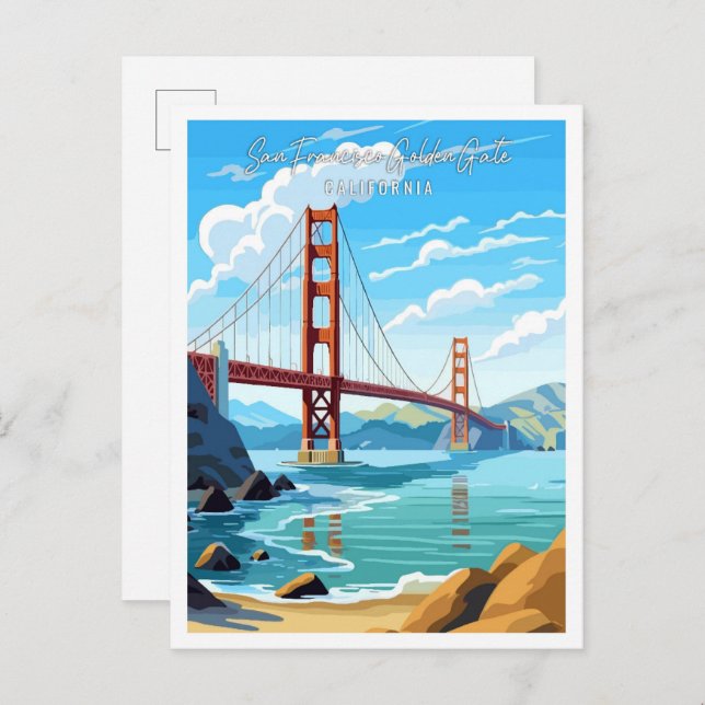 San Francisco Golden Gate vintage travel Postcard (Front/Back)