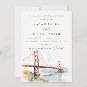 San Francisco Golden Gate Wedding Anniversary  Invitation