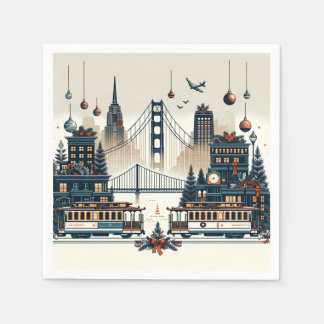San Francisco Holiday Magic Christmas Napkin