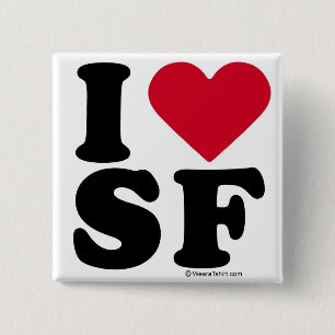 SAN FRANCISCO - "I LOVE SF" "I LOVE SAN FRANCISCO" 15 CM SQUARE BADGE