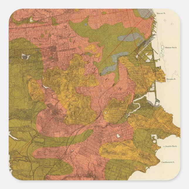 San Francisco intensity of earthquake Square Sticker (Front)