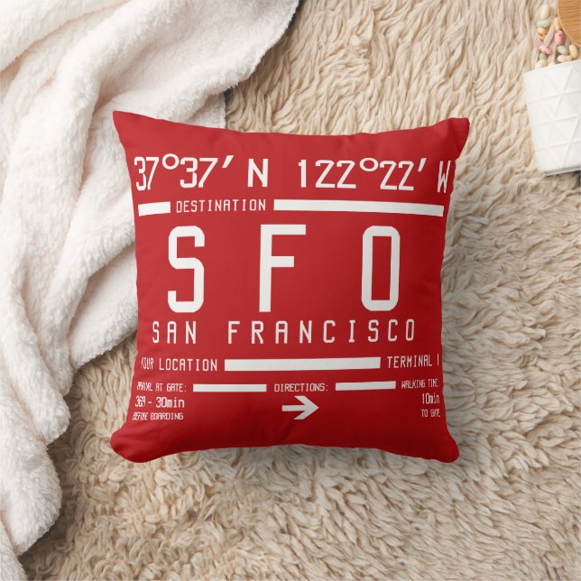 San Francisco International IATA Airport Code Cushion (Blanket)