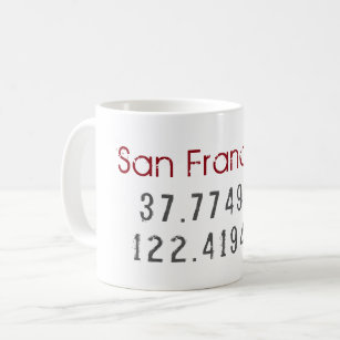 San Francisco Latitude Longitude Coffee Mug