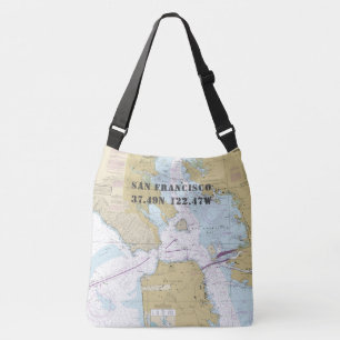San Francisco Latitude Longitude Nautical Theme Crossbody Bag