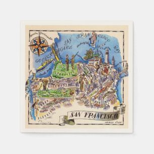 San Francisco Liozu Map Napkin