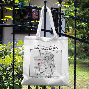 San Francisco Love Locator   City Map Wedding Tote