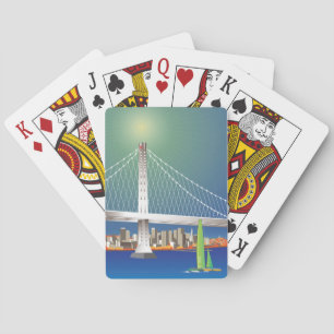 San Francisco New Oakland Bay Bridge Cityscape Playing Cards