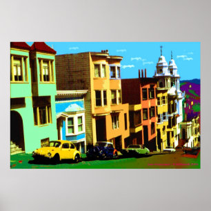 San Francisco Nob Hill 69 - Pop Art Print