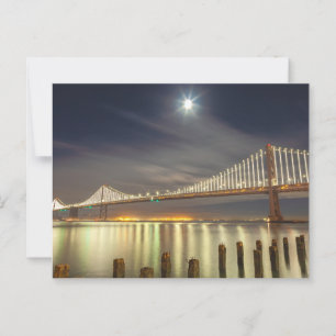 San Francisco Oakland Bay Bridge Nighttime Postcard