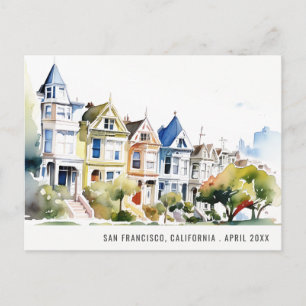 San Francisco Painted Ladies Landscape Travel Holiday Postcard