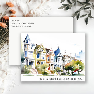 San Francisco Painted Ladies Landscape Travel Holiday Postcard