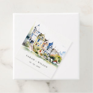 San Francisco Painted Ladies Landscape Wedding Favour Tags