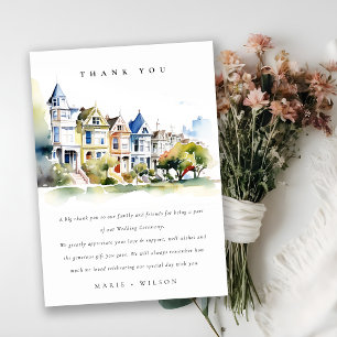 San Francisco Painted Ladies Landscape Wedding Thank You Card
