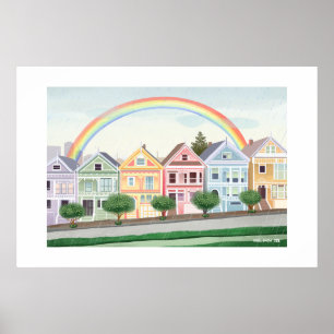 San Francisco Painted Ladies Large Print