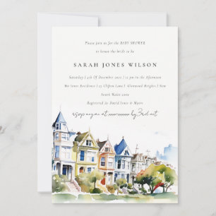 San Francisco Painted Ladies Scape Baby Shower Invitation