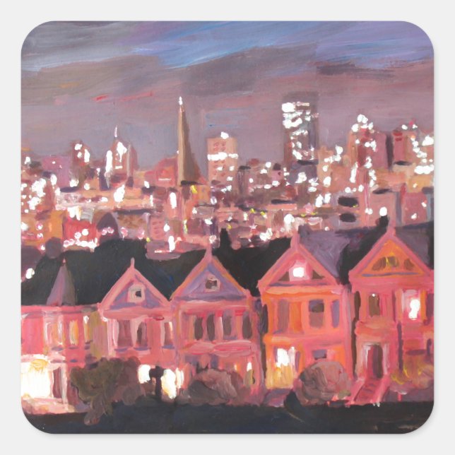 San Francisco - Painted Ladies Square Sticker (Front)