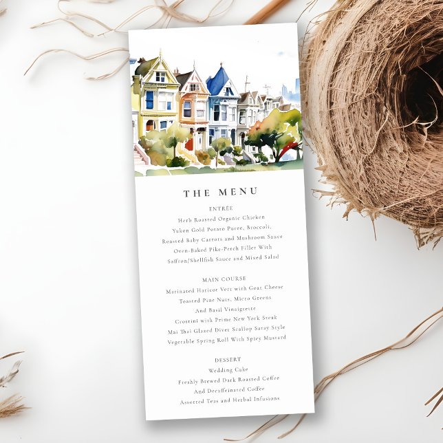 San Francisco Painted Ladies Wedding Menu Card (Creator Uploaded)