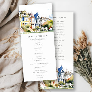 San Francisco Painted Ladies Wedding Program Invitation