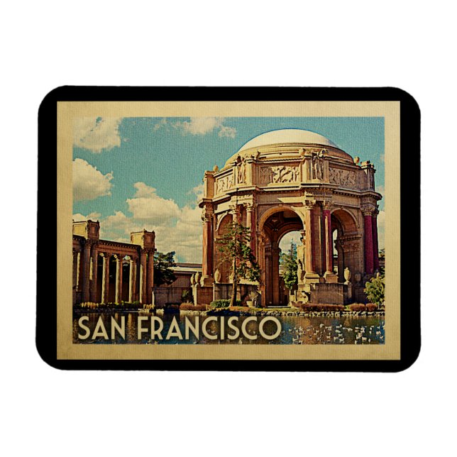 San Francisco Palace California Vintage Travel Magnet (Horizontal)