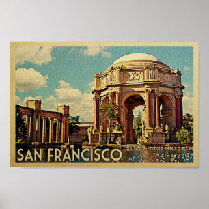 San Francisco Palace Of Fine Arts Vintage Travel Poster