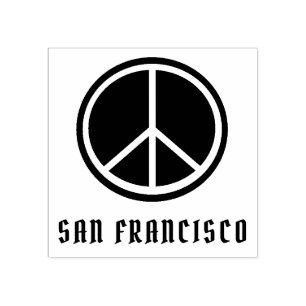 San Francisco peace sign rubber stamp