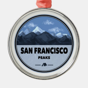 San Francisco Peaks Arizona Camping Metal Tree Decoration