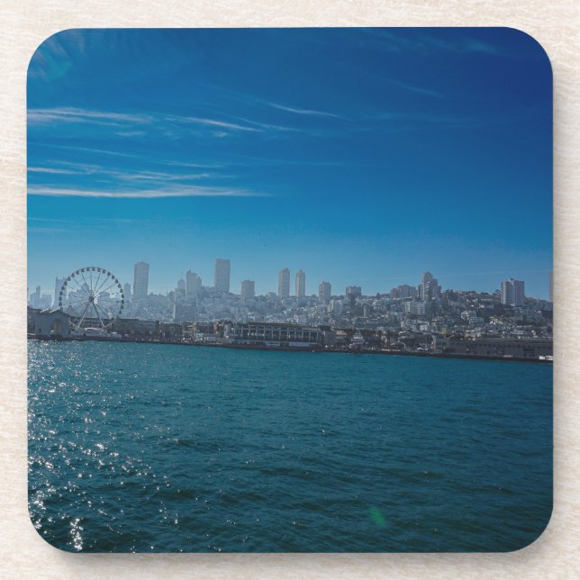 San Francisco Pier 39 Waterfront Photograph Coaster (Front)