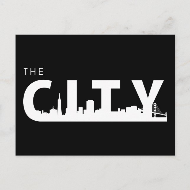 San Francisco Postcard Black (Front)