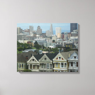San Francisco Postcard Row City Scene Photography Canvas Print