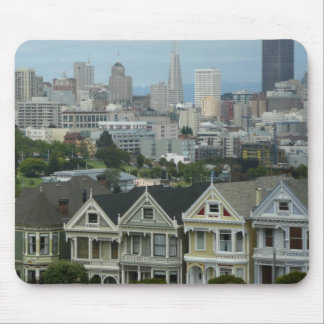 San Francisco Postcard Row City Scene Photography Mouse Pad