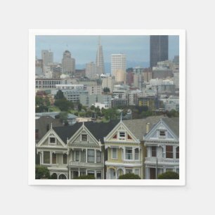 San Francisco Postcard Row City Scene Photography Napkin