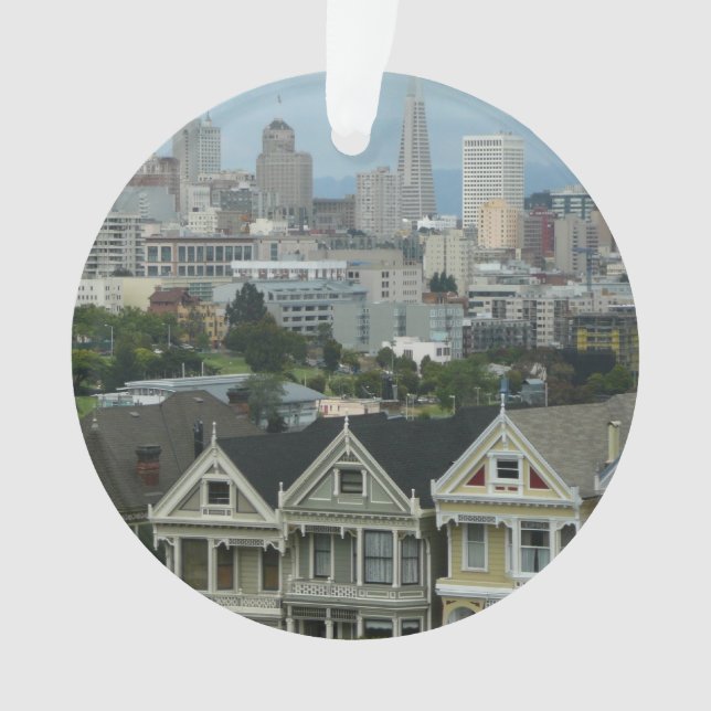 San Francisco Postcard Row City Scene Photography Ornament (Front)