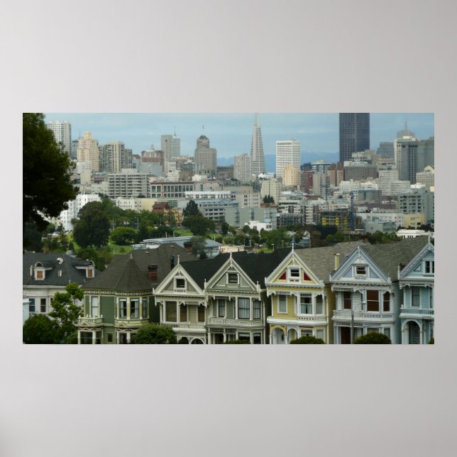 San Francisco Postcard Row City Scene Photography Poster (Front)