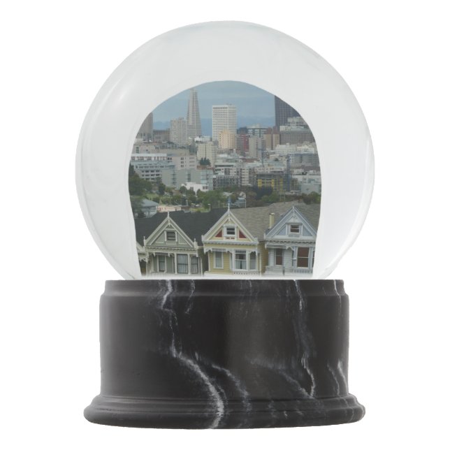 San Francisco Postcard Row City Scene Photography Snow Globe (Front)