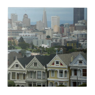 San Francisco Postcard Row City Scene Photography Tile