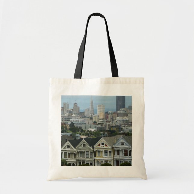 San Francisco Postcard Row City Scene Photography Tote Bag (Front)