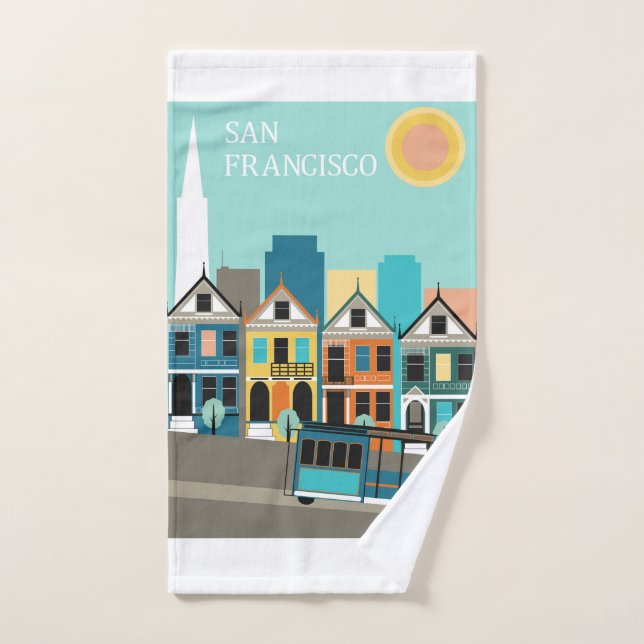 San Francisco Pretty Art Hand Towel (Hand Towel)